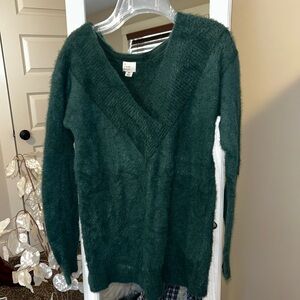 a new day Deep Green V-Neck Sweater